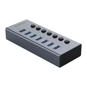 ORICO BT2U3-7AB 7-Port USB 3.0 Hub with Individual Switches - Grey