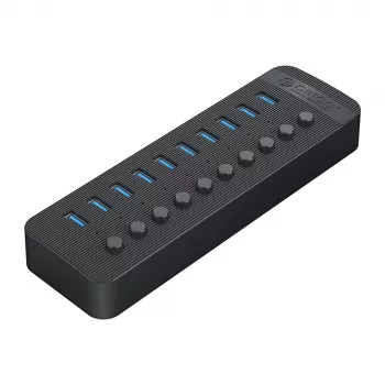 ORICO CT2U3-10AB 10-Port USB 3.0 Hub with Individual Switches - Black