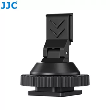 JJC HC-DMN Hot Shoe to 1/4 inch-20 Thread Adapter for Microphone Mount, Black