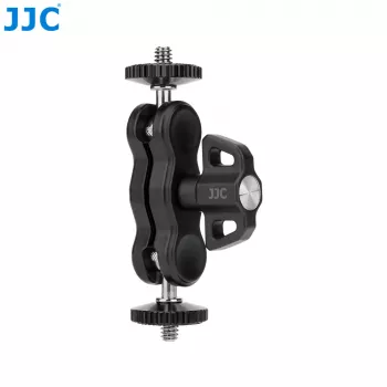 JJC MFC-B Magic Arm Flexible Gooseneck Mount with Clamp for Monitor Light, 2x 1/4 inch Screw, Black