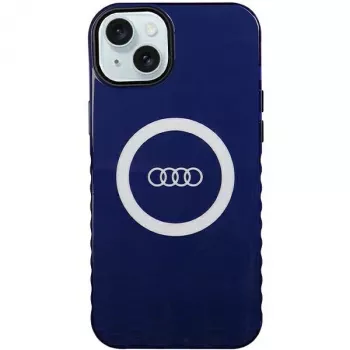 Audi IML Big Logo MagSafe Case for iPhone 15 Plus / 14 Plus 6.7, Navy Blue Hard Case