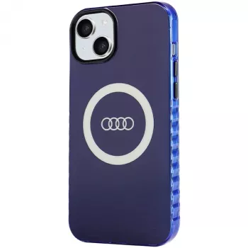 Audi IML Big Logo MagSafe Case for iPhone 15 Plus / 14 Plus 6.7, Navy Blue Hard Case