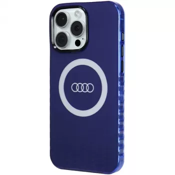 Audi IML Big Logo MagSafe Case for iPhone 15 Pro Max 6.7 Navy Blue Hard Case AU-IMLMIP15PM-Q5/D2-BE