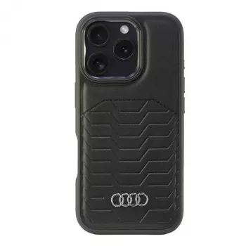 Audi Faux Leather MagSafe iPhone 16 Pro 6.3 Black Hard Case