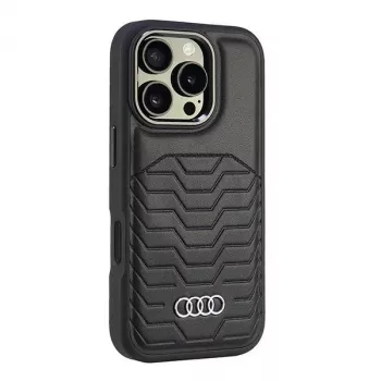Audi Faux Leather MagSafe iPhone 16 Pro 6.3 Black Hard Case