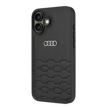Audi Faux Leather Hard Case for iPhone 16 Plus 6.7 inch - Black