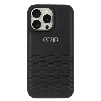 Audi Faux Leather Hard Shell Case for Apple iPhone 16 Pro Max 6.9 inch - Black