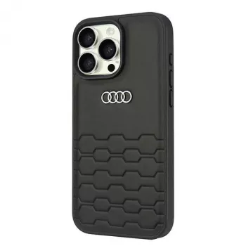Audi Faux Leather Hard Shell Case for Apple iPhone 16 Pro Max 6.9 inch - Black