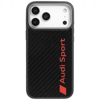 Audi R8 Carbon Fibre MagSafe Case for Apple iPhone 17 Pro Max Black
