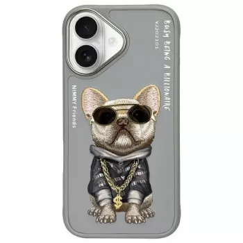 Nimmy Protective Case for Apple iPhone 16 6.1 inch Grey Glasses Cool Dog