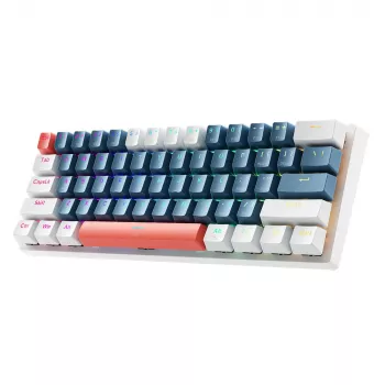MACHENIKE K500-B61 60% Mechanical Gaming Keyboard, Outemu Blue Switches, RGB Lighting, Blue/White