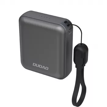 Dudao K22+ Ultra-Compact Power Bank 10000mAh 22.5W USB-C with Lanyard/Cable - Grey