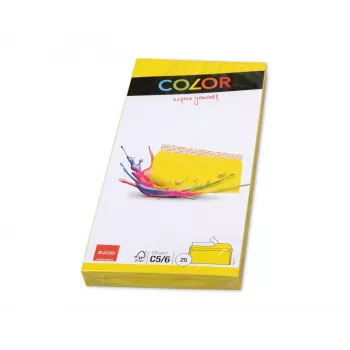 ELCO Color Envelope C5/6 (114 x 229 mm), Without Window, Self-Seal, 100 g/m², Yellow, 25 Pieces (74617.72)