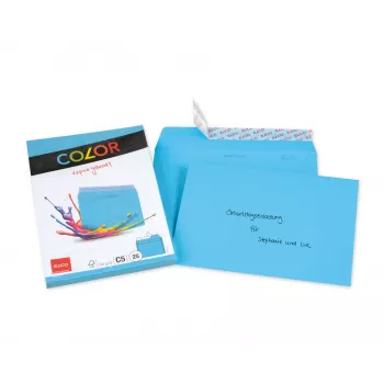 ELCO Color Envelope C5 (162 x 229 mm), Without Window, Self-Seal, 100 g/m², Intense Blue, 25 Pieces (74618.32)