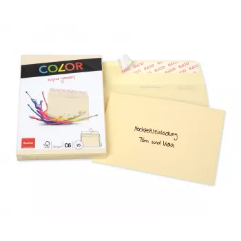 ELCO Color Envelope C6 (114 x 162 mm), Without Window, Self-Seal, 100 g/m², Chamois, 25 Pieces (74634.41)