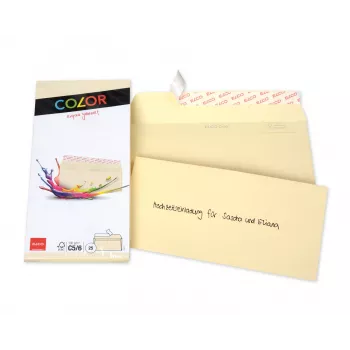 ELCO Color Envelope C5/6 (114 x 229 mm), without Window, Self-Adhesive, 100 g/m², Chamois, 25 Pieces (74617.41)
