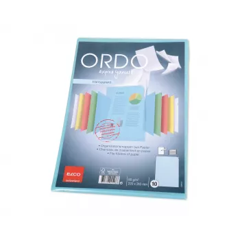 ELCO Ordo Transparent Organiser Folder A4, 220 x 310 mm, 80 g/m², Blue, 10 Pieces (73696.34)