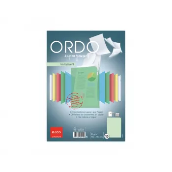 ELCO Ordo Transparent Organiser Folder A4, 220 x 310 mm, 80 g/m², Green, 10 Pieces (73696.64)