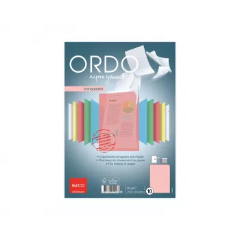 ELCO Ordo Transparent Organiser Folder A4, 220 x 310 mm, 80 g/m², Red, 10 Pieces (73696.94)