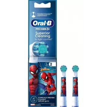Oral-B EB10S Spiderman Replacement Brush Heads, 2-Pack, Extra Soft, Children 3+