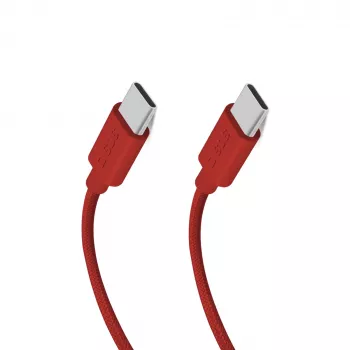 SBS TECABLETISSUETCCR USB-C to USB-C Cable 1.5m 60 W Braided Red