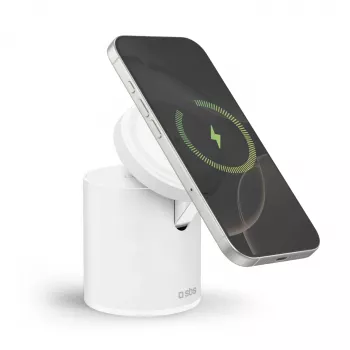 SBS 2-in-1 Wireless Magnetic Charging Station - White