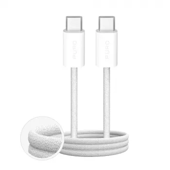 Puro Fabrik USB-C to USB-C Cable 2m White 60W PD Braided