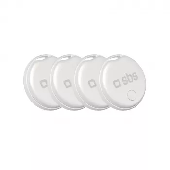 SBS Track My Circle Tracker Compatible with Apple Find My - 4-Pack - White