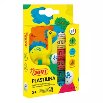 JOVI Plastilina Modelling Clay, mixed 6 Colours, 15g each, 90g total