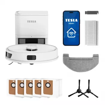 Tesla RoboStar iQ660 Plus Robot Vacuum with LiDAR Navigation, Mopping Function and Charging Station, White
