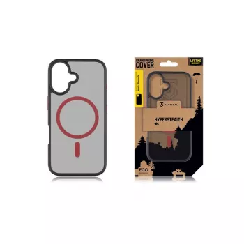 Tactical Back Cover MagForce Hyperstealth 2.0 for iPhone 16, Black/Red