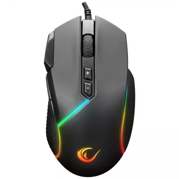 Rampage Comfort Gaming Mouse, Programmable, 12800 DPI RGB, Black