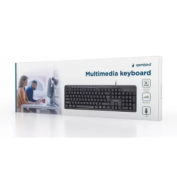 Gembird KB-UM-106 Compact Multimedia Keyboard, Wired USB, Black