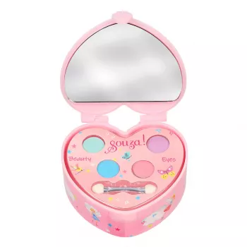 Souza Heart-Shaped Music Box / Jewellery Box - Pink - Fairy/Ballerina Motif - Wind-Up Mechanism - It's a Small World