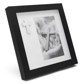 Zilverstad Cross Photo Frame 10x15 Portrait Metal Silver