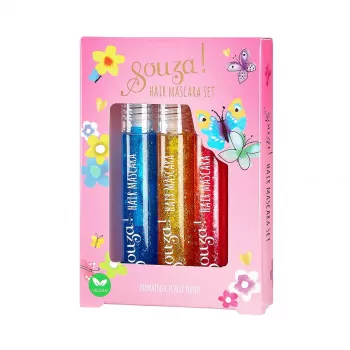 Souza! Glitter Hair Mascara for Children Set with 3 Colours