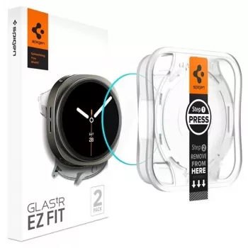 Spigen GLAS.tR EZ Fit Screen Protector Glass for Samsung Galaxy Watch 8 / Watch 9 (40 mm), 2 pieces (AGL09874)