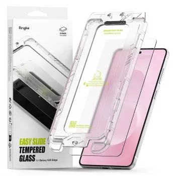 Ringke Easy Slide 2-Pack Tempered Glass Screen Protector for Samsung Galaxy S25 Edge Clear