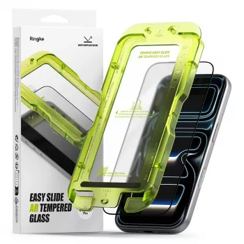 Ringke Easy Slide Anti-Reflective Tempered Glass Screen Protector for Apple iPhone 17 Pro, Black