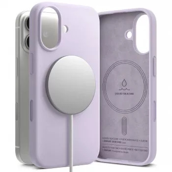 Ringke Silicone Magnetic MagSafe Case for iPhone 17, Light Purple