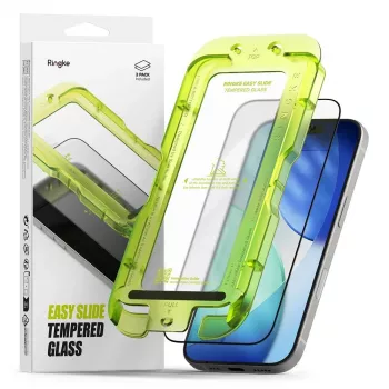 Ringke Easy Slide Tempered Glass Screen Protector 2-Pack for Apple iPhone 17 - Black