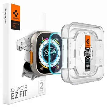 Spigen Glas.tR EZ Fit Tempered Glass Screen Protector for Apple Watch Ultra (49mm) - 2-pack - Transparent