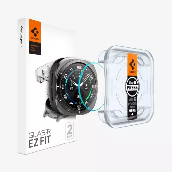 Spigen Glas.tR EZ Fit Tempered Glass Screen Protector for Samsung Galaxy Watch Ultra (47mm) - 2-Pack - Clear