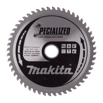 Makita Specialized B-47064 Circular Saw Blade for Aluminium, 150 x 20 mm, 52T