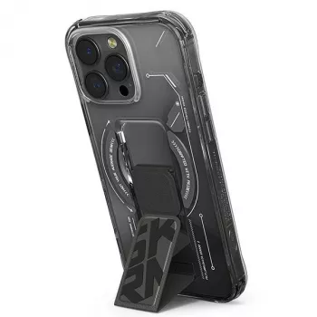 Skinarma Helio Case for iPhone 16 Pro Max 6.9 inch, Magnetic Charging + Grip Stand, Black