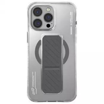 Skinarma Axon Case for iPhone 16 Pro 6.3 inch, Magnetic Charging + Grip Stand, Titanium