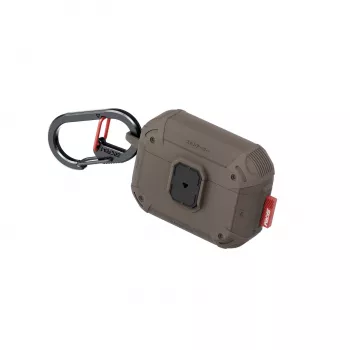 SKINARMA Mecha LE Case with Snap Closure and Carabiner for Apple AirPods Pro 3, khaki (SK-APP3MECLE-BIRCH)