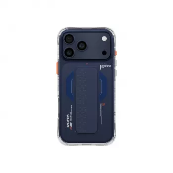 SKINARMA Haxa Case with Mag-Charge Magnetic Ring and Grip Stand for Apple iPhone 17 Pro, navy blue (SK-IP17PRO-HAXA-BLU)