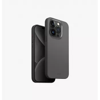 UNIQ Lyden DS MagClick Charging Case for Apple iPhone 15 Pro 6.1 inch, Anthracite Grey-Black