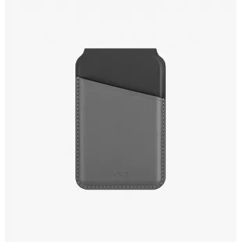 UNIQ Lyden DS Magnetic Wallet Stand with RFID Protection for MagSafe, Anthracite Grey-Black